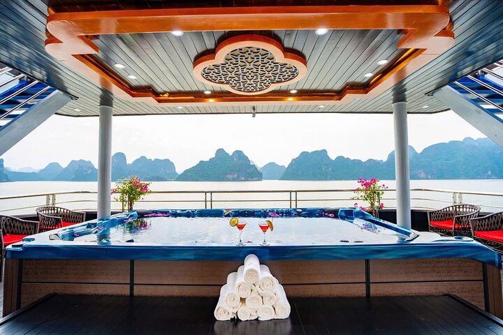 Halong Bay 5-Star Day Cruise-Titop Island, Cave, Jacuzzi & Buffet