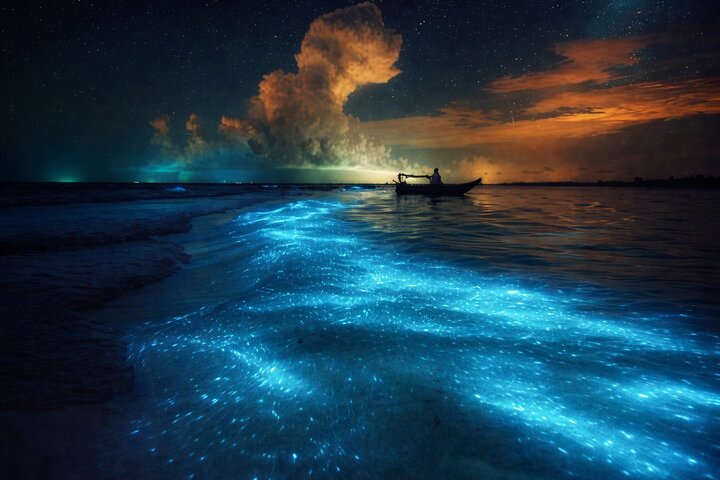 Sunset Boat Tour & Bioluminescence Adventure at Los Arcos Islands