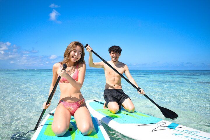 Miyakojima Standard Plan [SUP & Sea Turtle Snorkel] No extra charge｜Full refund guarantee｜Free rental and photos｜1 year old ~ OK｜Empty handed