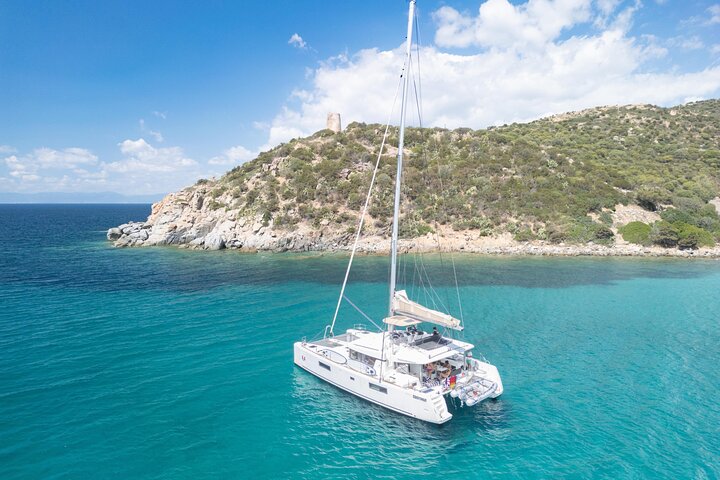Cagliari Catamaran Sailing Tour Scenic Coastline and Snorkeling