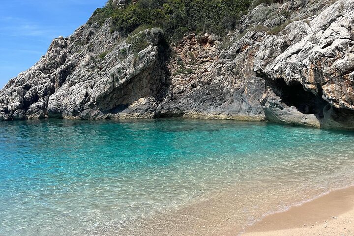 Dhermi Boat Tour to Grama Bay Blue Gem Cave and Swim Snorkeling