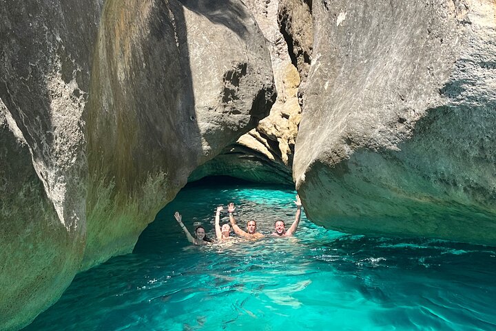 Dhermi Boat Tour to Grama Bay Blue Gem Cave and Swim Snorkeling