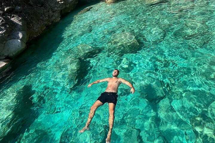 Dhermi Boat Tour to Grama Bay Blue Gem Cave and Swim Snorkeling