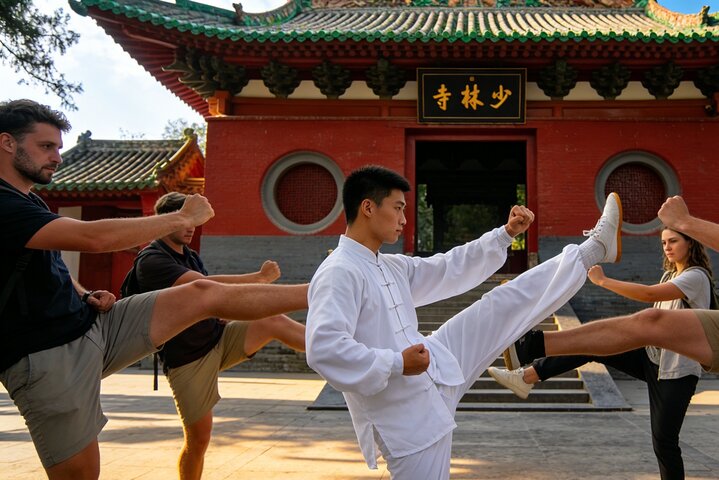 Zhengzhou Private Tour to Shaolin Temple including Kungfu Lesson and Activities