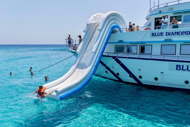 Blue Lagoon cruise: giant slide & Paphos hotel transfers