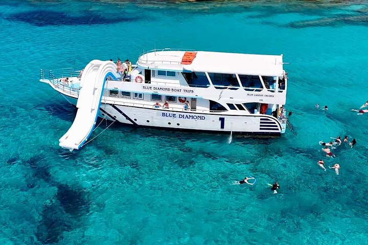 Blue Lagoon cruise: giant slide & Paphos hotel transfers