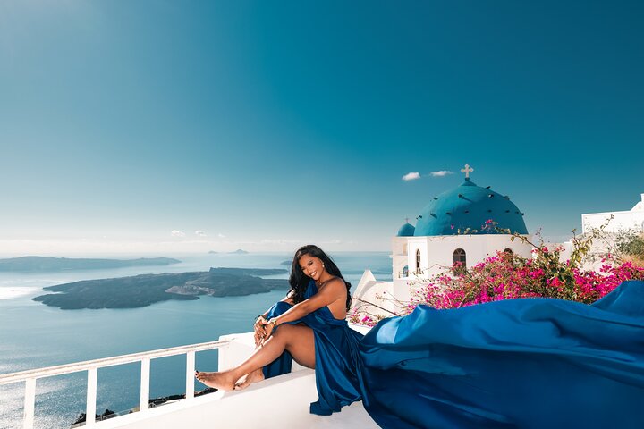 Santorini Flying Dress Experience with Hotel Pick up And Drop Off