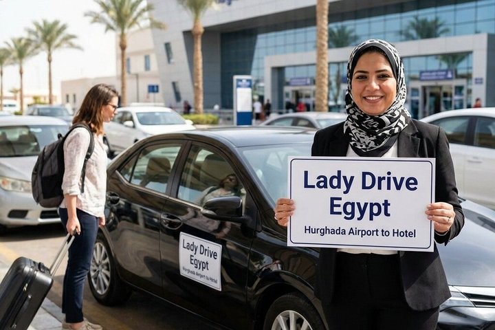 Hurghada Airport Transfer Safe Private Ride by Female Driver
