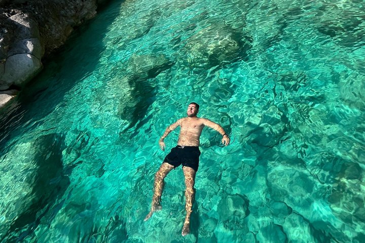 Dhermi Boat Tour to Grama Bay Blue Gem Cave and Swim Snorkeling