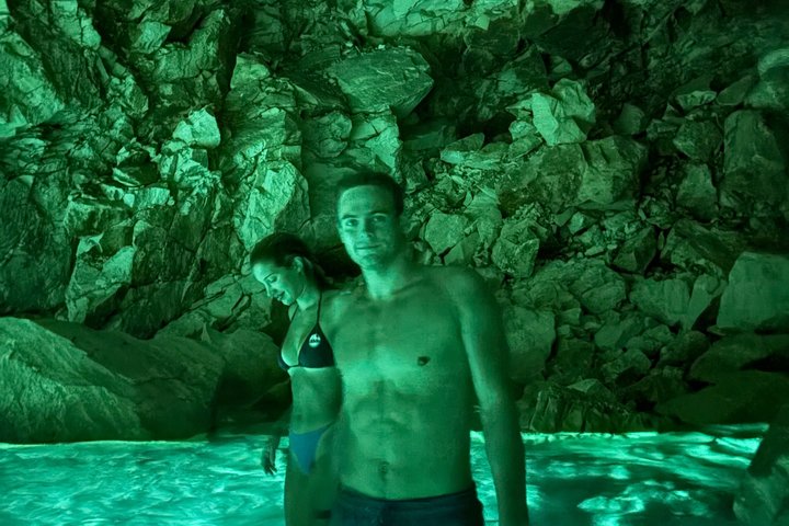 Dhermi Boat Tour to Grama Bay Blue Gem Cave and Swim Snorkeling