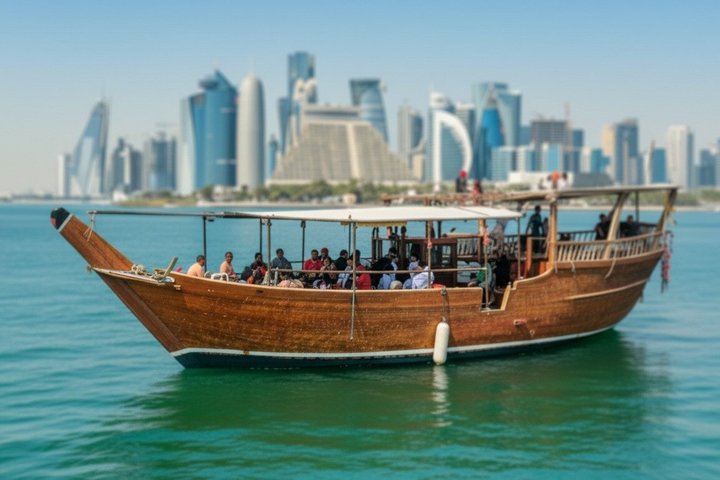 Doha: Traditional Sunset Dhow Cruise Tour with BBQ Buffet Dinner
