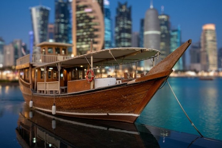 Doha: Traditional Sunset Dhow Cruise Tour with BBQ Buffet Dinner