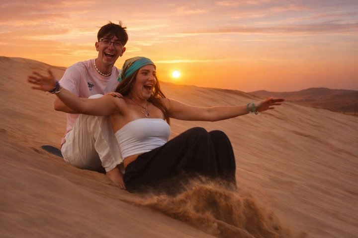 Agadir/Taghazout: Sunset Sandboarding Quad Bike & Moroccan Dinner