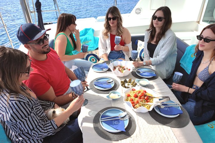Luxury Catamaran Morning Semi-Private and Greek Gastronomy Athens