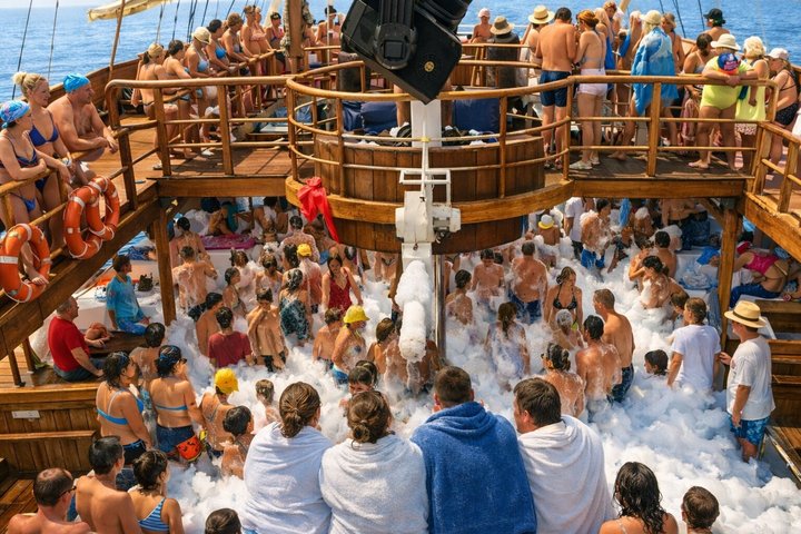 Alanya Boat Trip : Pirate Boat Tour with Foam Party-All inclusive