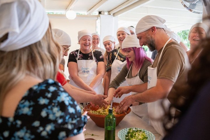 Maria's Open Cooking Class lessons in Delux hotel of Paros