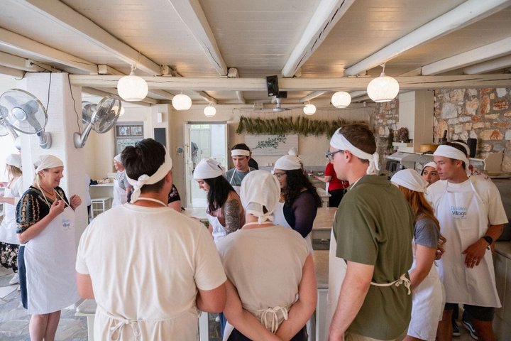 Maria's Open Cooking Class lessons in Delux hotel of Paros