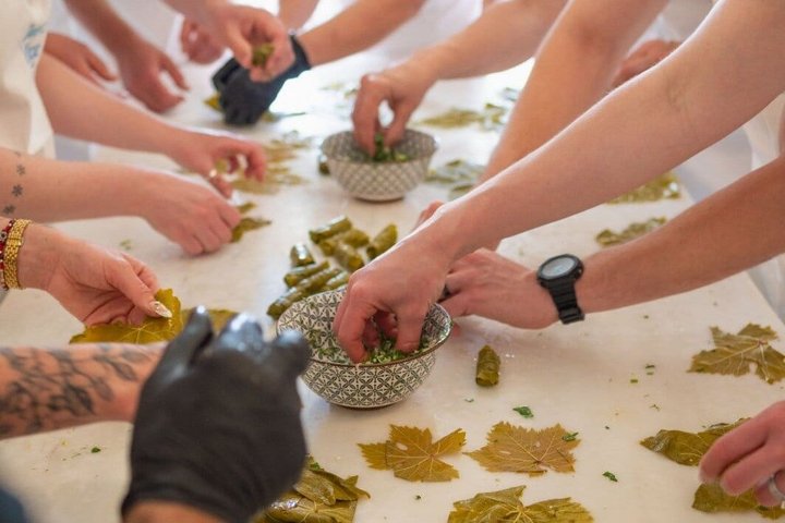 Maria's Open Cooking Class lessons in Delux hotel of Paros
