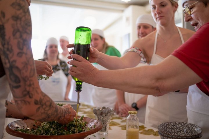 Maria's Open Cooking Class lessons in Delux hotel of Paros