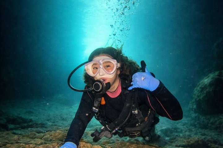Try Scuba Diving diving at the Blue Cave in Onna Village, Okinawa