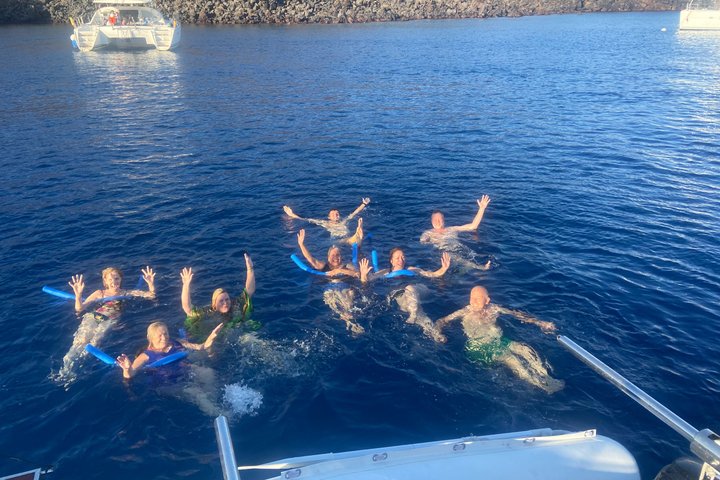 Premium Santorini Sunset Catamaran: Semi-Private, BBQ & Drinks