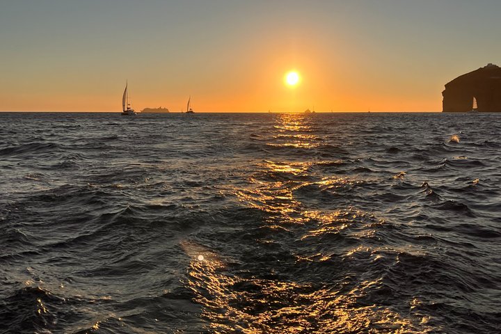Premium Santorini Sunset Catamaran: Semi-Private, BBQ & Drinks