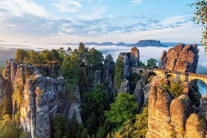 From Dresden: Bastei Bridge, Gorge Boat & Narnia Rocks Tour