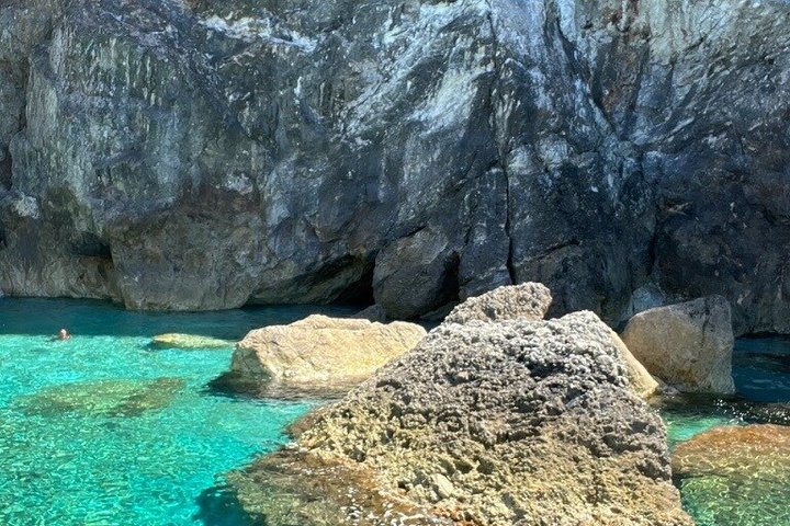From Anzio: Ponza Boat Tour Swimming & Lunch + Ferry Tickets