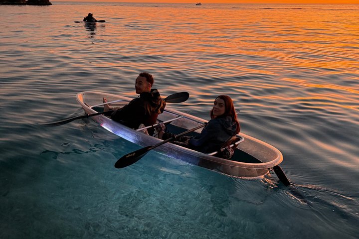 Transparent Kayak Sunset to Dusk Glow Experience from Pula