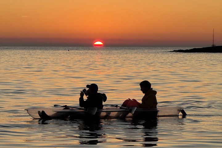 Transparent Kayak Sunset to Dusk Glow Experience from Pula
