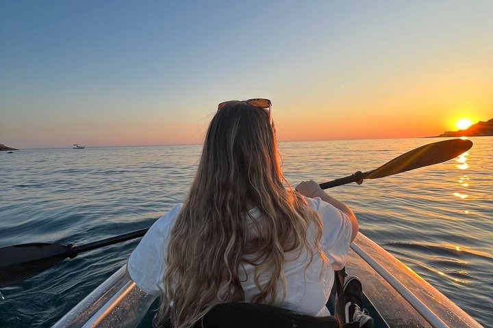 Transparent Kayak Sunset to Dusk Glow Experience from Pula