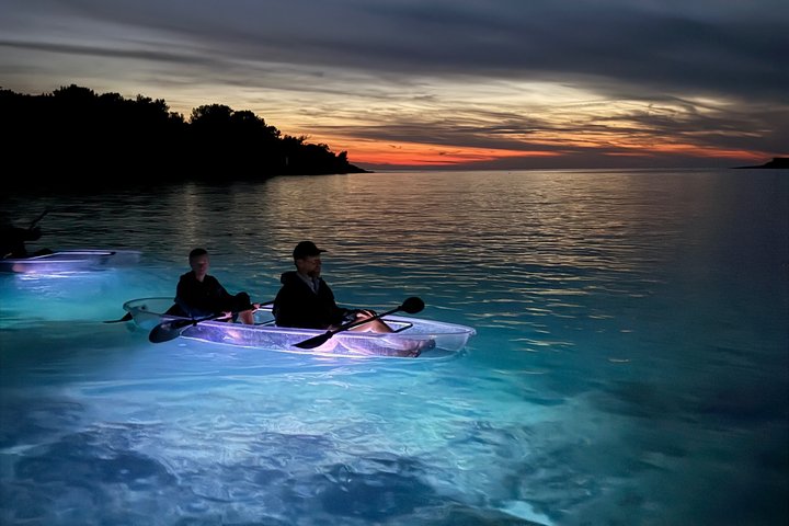 Transparent Kayak Sunset to Dusk Glow Experience from Pula