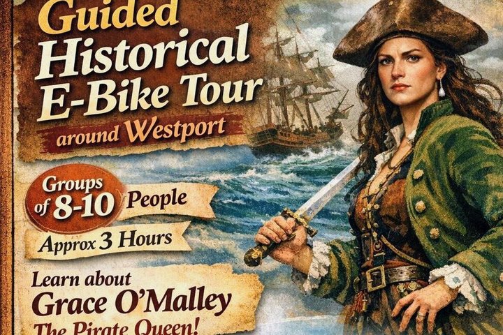GUIDED Bike TOUR visit HERITAGE center & PIRATE QUEEN LEDGEND