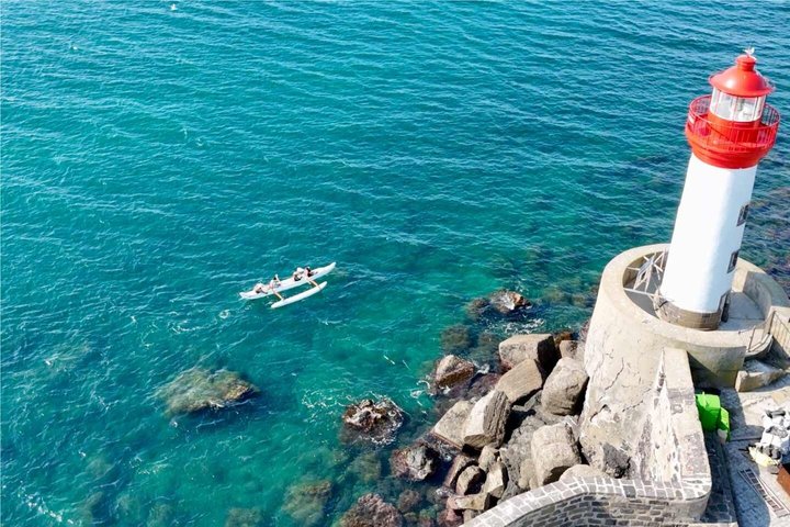 Hawaiian canoe ride Fort of Brescou Island Cap d’Agde