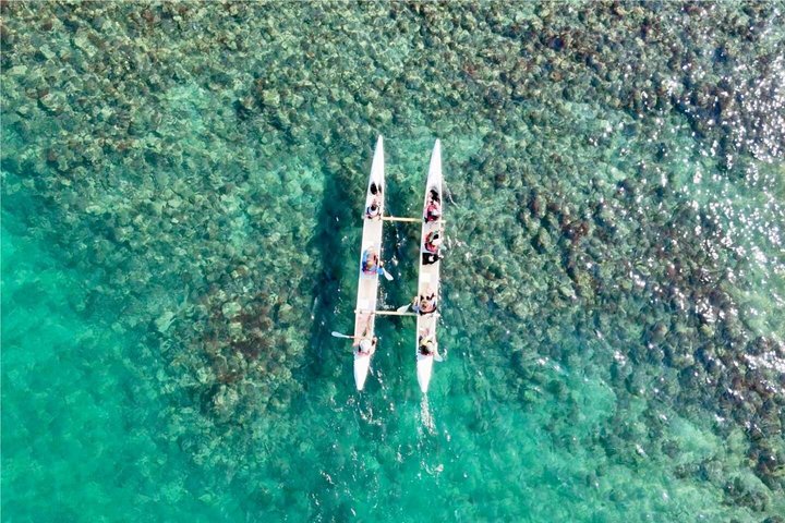 Hawaiian canoe ride Fort of Brescou Island Cap d’Agde