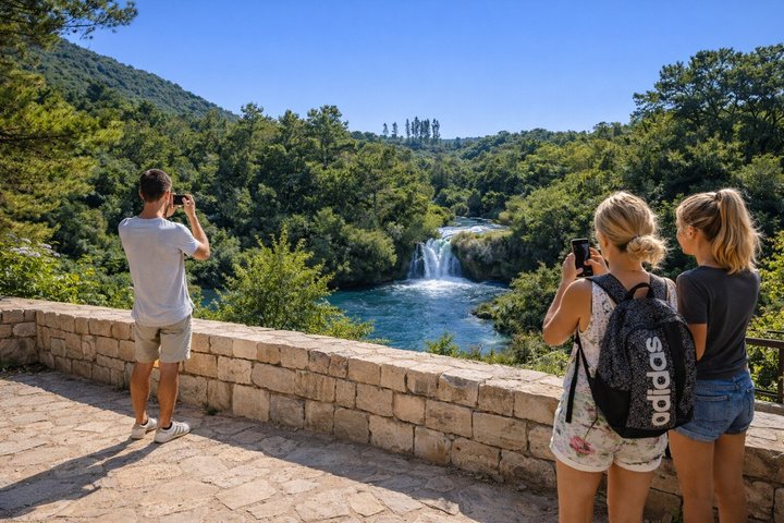 From Trogir, Seget, Okrug: Krka Waterfalls & Šibenik Culture Tour
