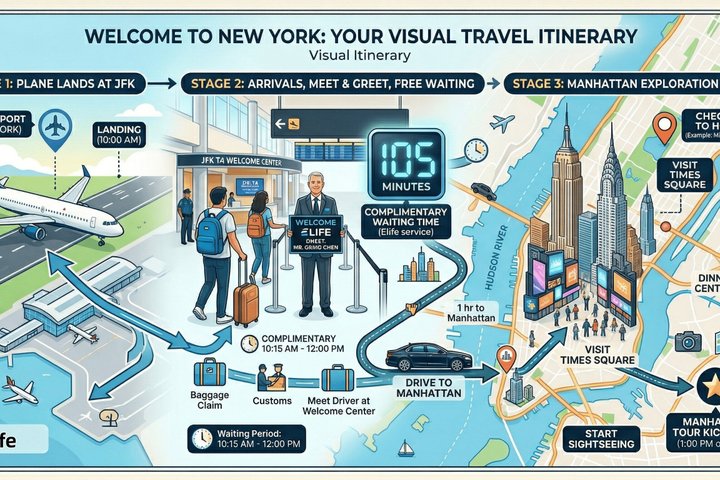 NYC: JFK Airport Private Transfer 90-Min FREE Wait Included