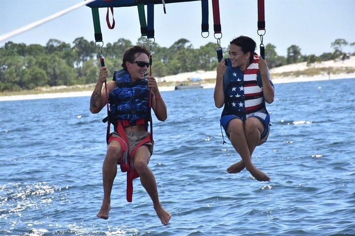 Parasailing Adventure Over Shell Island in Panama City Beach