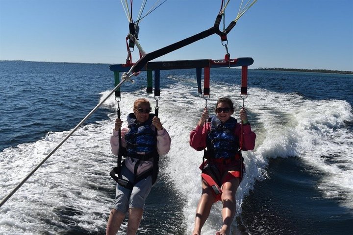 Parasailing Adventure Over Shell Island in Panama City Beach