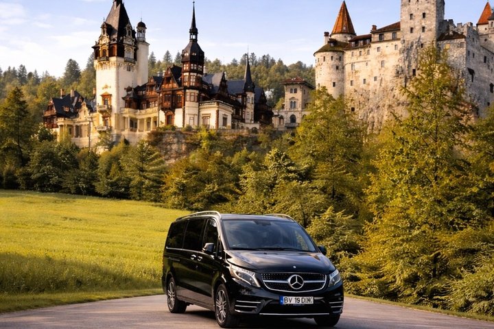 3-Castle: Peles,Bran,Rasnov,Sinaia Monastery from Brasov w pickup