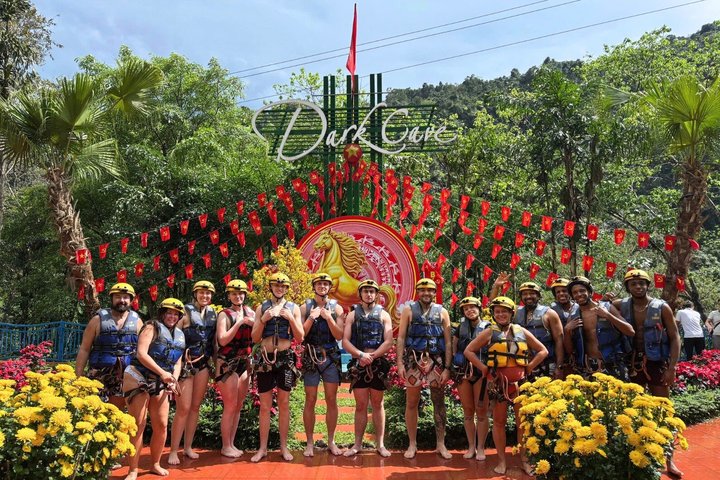 Zipline Dark cave & Paradise cave: Full-day Exploration