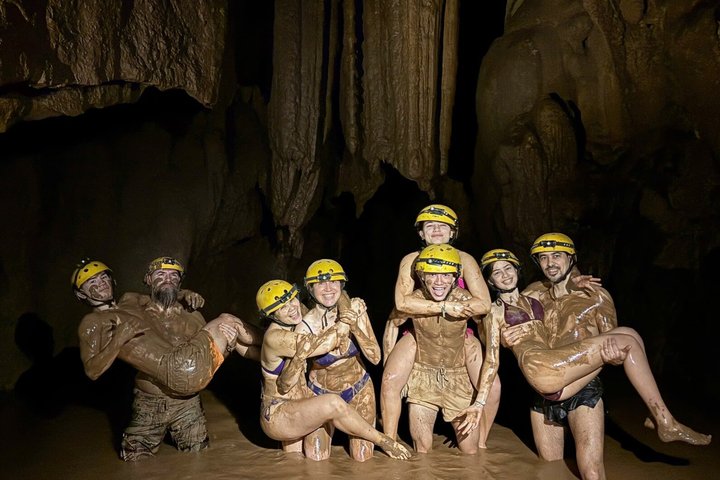 Zipline Dark cave & Paradise cave: Full-day Exploration