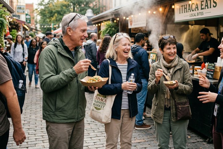 Private Cultural Walking Tour in Historic Ithaca Market