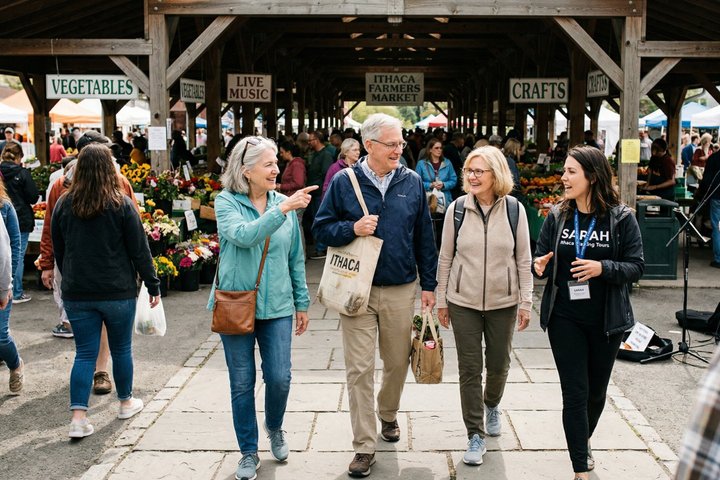 Private Cultural Walking Tour in Historic Ithaca Market