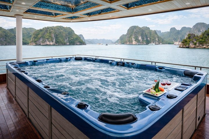 Halong Bay 5-Star Day Cruise-Titop Island, Cave, Jacuzzi & Buffet