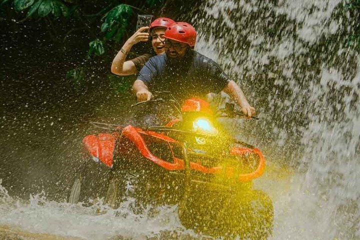 Kuber ATV Bali through River, Rice Field, Tunnel and Waterfall