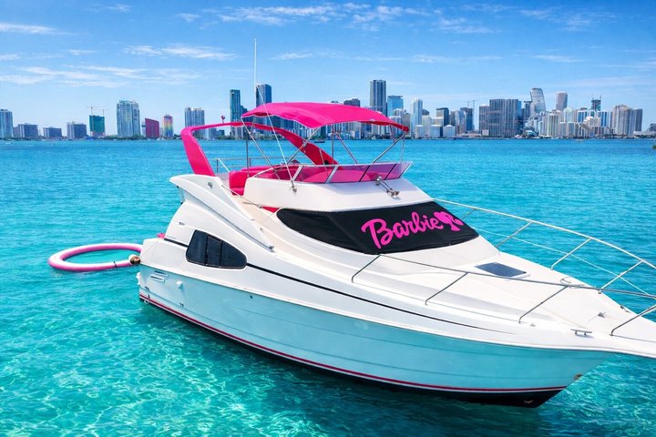 Barbie Pink Miami Yacht Rental 2 Free Jet skis Private Boat