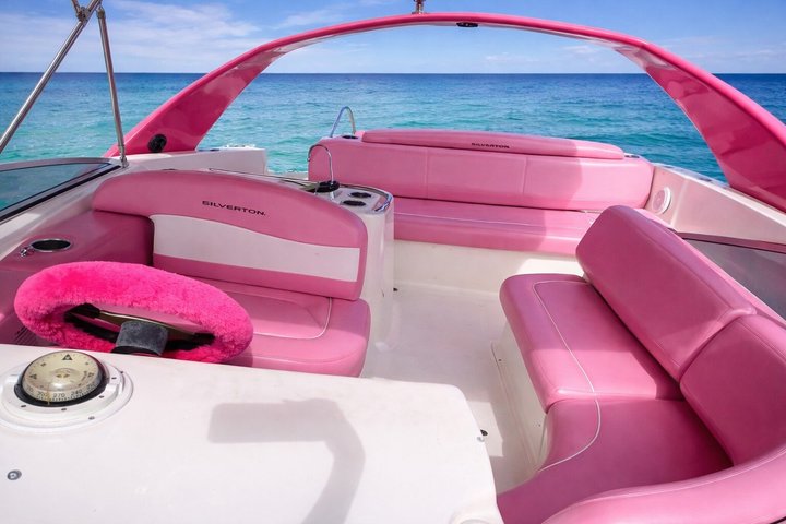 Barbie Pink Miami Yacht Rental 2 Free Jet skis Private Boat