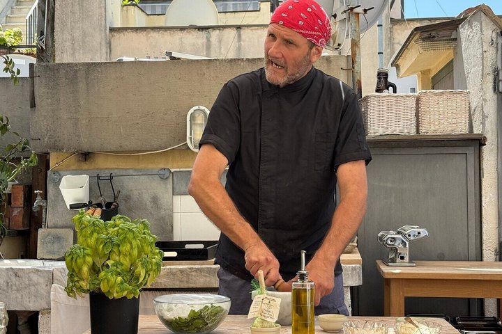 Rooftop Cooking Class in Genoa: Pesto, Fresh Pasta & Wine