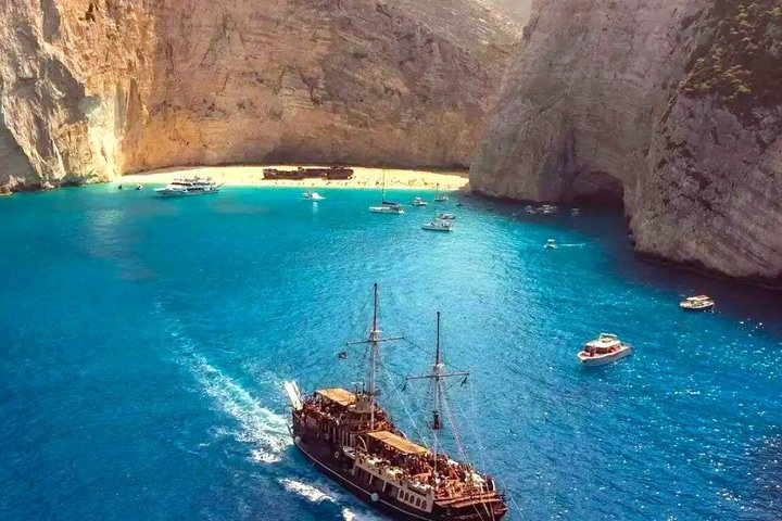 Zakynthos Pirate Ship Cruise with Swimming Stops
